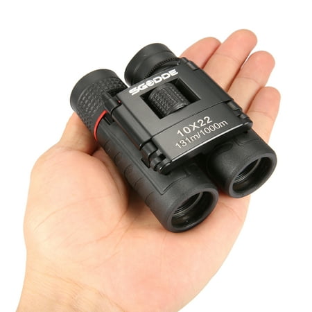 10x22 Night Vision Binoculars, SGODDE Mini Pocket Binoculars Folding Multi-Coated Small Waterproof Telescope with Bag for kids Adults Outdoor Travel (Best Small Binoculars For Birding)
