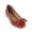 Red, variant on Women Rounded Square Toe Ballet Flats Metal Studs Bowknot Daily Work Comfy Slip-ons Shoes Size 4 Navy Denim