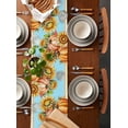 thumbnail image 5 of Orange Yellow Pumpkins Fall Burlap Cotton Table Runner 13x48 Inches Long, Thanksgiving Farmhouse Botanical Retro Farmhouse Table Runners, Outdoor Dining Tablecloths Decor for Baby Shower/Party, 5 of 6