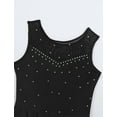 thumbnail image 5 of Fldy Kids Girls Rhinestone Mesh Splice Ballet Leotard Skirt Lyrical Dance Ice Skating Dress Black 16, 5 of 7