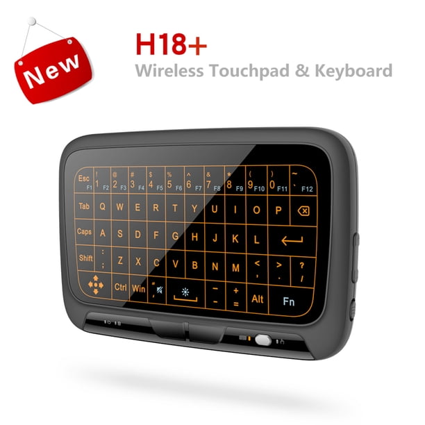 Teclados inalámbricos QWERTY Touchpad Air Mouse de pantalla completa de 2,4 GHz para computadora