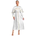 thumbnail image 3 of YiZYiF Clergy Robe for Women Long Sleeve Loose Clergy Maxi Dress Minister Pulpit Liturgical Vestment White M, 3 of 7