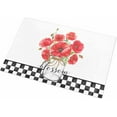 thumbnail image 2 of Shag Bath Rugs Red Poppy Flower Watercolor Floral Plush Soft Fluffy Doormat Floor Carpet,Non-Slip Living Room Bedroom Kitchen Entryway Door Mats Farmhouse Black White Plaid, 2 of 6