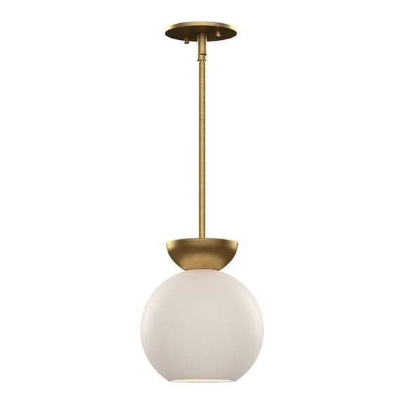 PD59708-BG/OP-Kuzco Lighting-Arcadia - 1 Light Pendant-9.13 Inches Tall and 7.88 Inches Wide-Brushed Gold Finish-Opal Glass Color