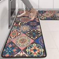 thumbnail image 2 of Kitchen Rugs Sets Of 2,Multicolor Ethnic Geometric Pattern Anti Fatigue Kitchen Mat Rugs Non Slip Washable,Decorative Kitchen Floor Mats for Kitchen,Sink,Laundry,17"x47"+17"x47", 2 of 5