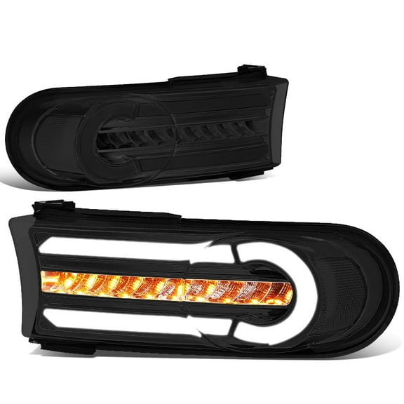 DNA Motoring For 07-14 Toyota FJ Cruiser 3D LED DRL Sequential Corner Signal Parking Lamps Pair Smoked/Clear