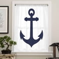 thumbnail image 4 of Nautical Anchor Semi Sheer Curtains Drapes for Living Room,Bedroom,French Doors Window 72 Inches Long,Farmhouse Minimalist White Abstract Art Rod Pocket Chiffon Curtain Drapery Voile Draperies Panel, 4 of 6