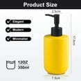 thumbnail image 2 of ABCISI Hand Soap Dispenser Bathroom, Modern Ceramics Dish Soap Dispenser with Pump Refillable Liquid Soap Bottles,12 oz Matt Color Kitchen and Bathroom Lotion Soap(Yellow), 2 of 7