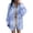Blue, variant on Women Tie Dye Shirt Long Sleeve Button Down Oversized Lapel Collar Cotton Blend Loose Fit Casual Spring Summer Duster Top
