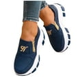 thumbnail image 2 of Vedolay Platform Casual Shoes Loafers For Fashion Flat Classic Casual Low Top Walking Shoes,Blue 7.5, 2 of 3