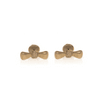 thumbnail image 3 of Luca Carati 18K Yellow Gold Brown Diamond Bow Stud Earrings 0.37Cttw, 3 of 5