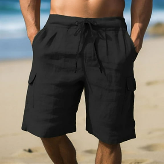 Clearance Mens Shorts, Men Solid Color Casual Ventilate Mesh Hole Pajama Pants Short Pants