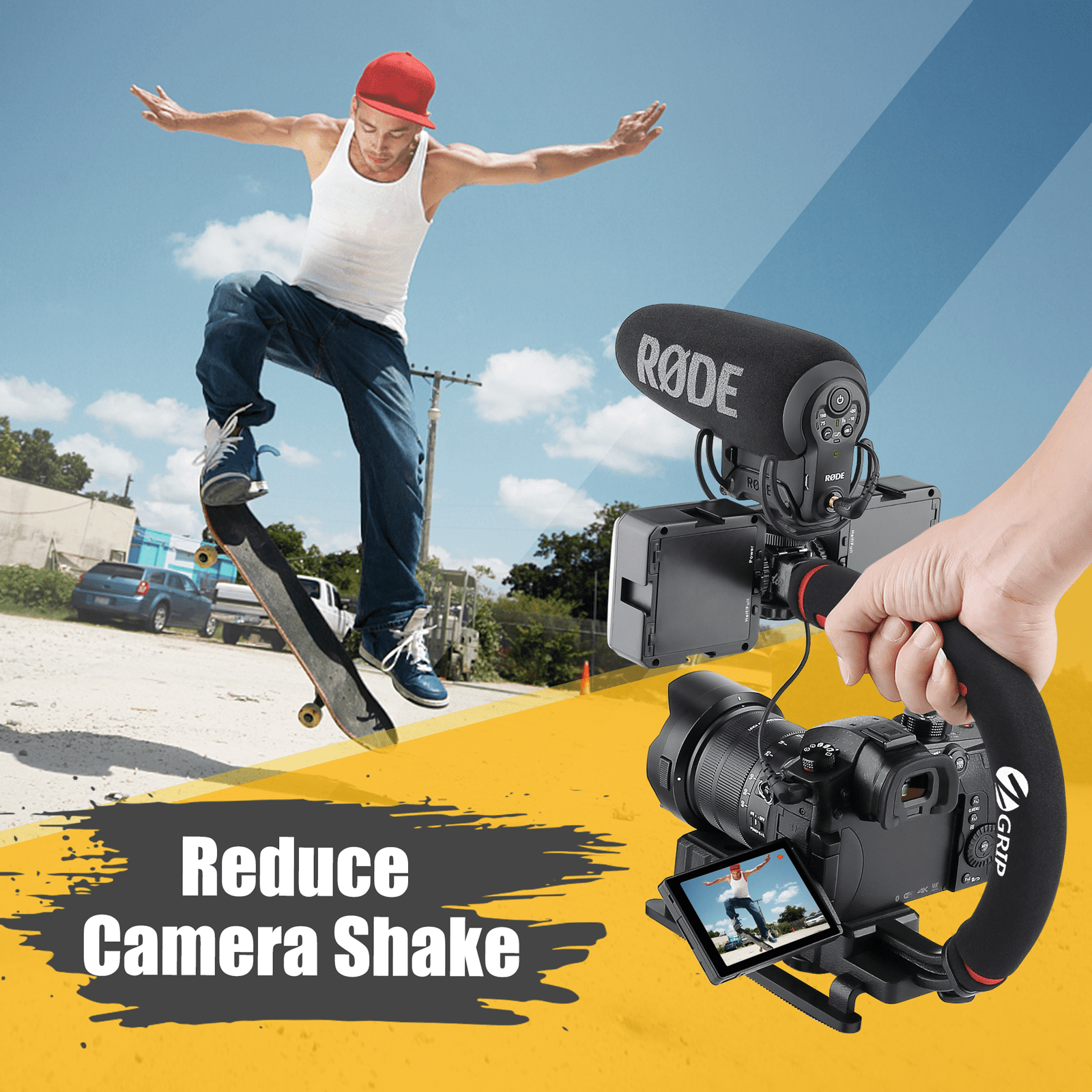 Zeadio Handheld Video Stabilizer with Cold-Shoe Mount for DSLR Cameras and Camcorders