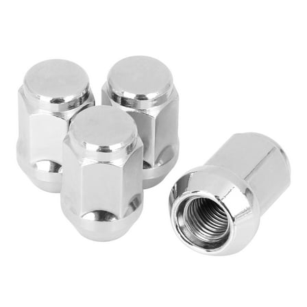 4 Pcs M12x1.5 Chrome Bulge Acorn Wheel Lug Nuts Cone Seat Silver Tone for Car