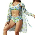 thumbnail image 1 of Trajes de Baño de Bikini de Mujer con Correas Impresas V Sexy Split Set de Tres Piezas, Diseño de Corte Alto para la Piscina de Playa Y las Vacaciones de Verano, 1 of 9