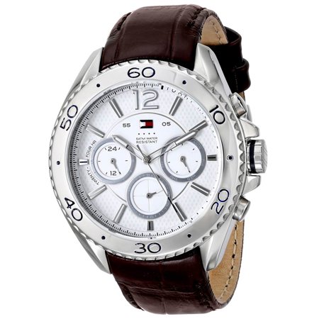 UPC 885997120340 product image for Tommy Hilfiger 1791030 Men's Grant White Dial Brown Leather Strap Watch | upcitemdb.com