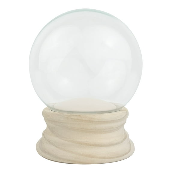 National Artcraft® 3-1/8" DIY Water Globe Kit with Maple Finish Wood Base (Pkg/1)