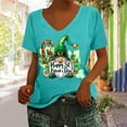 thumbnail image 2 of lcziwo Women's St. Patrick's Day Shirts Casual Cotton Comfy U Neck Lucky Clover Graphic Tee Tops 2025 Summer Short Sleeve Irish Shirt Sky Blue S Back to College Sale, 2 of 5