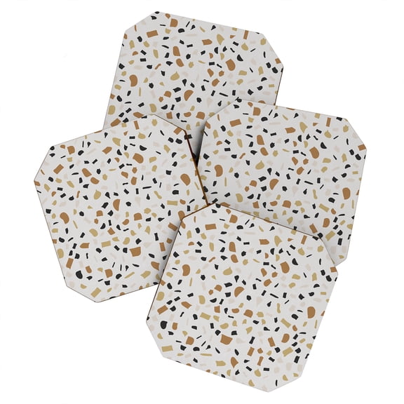 Society6 Alisa Galitsyna Beige Terrazzo Set of 4 Coasters