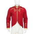 thumbnail image 3 of iiniim Men's Medieval Royal Palace Prince Costume Victorian Gold Embroidered Renaissance Coats Red 3XL, 3 of 7