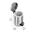 thumbnail image 4 of Bote de Basura Grande Ninestars para Cocina Baño Oficina 30 Litros Acero Inoxidable con Cubo Interior Tapa y Pedal, 4 of 7
