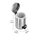 thumbnail image 4 of Bote de Basura Grande Ninestars para Cocina Baño Oficina 30 Litros Acero Inoxidable con Cubo Interior Tapa y Pedal, 4 of 7