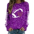 thumbnail image 4 of Cnbwig Womens Oversized Hoodies Sweatshirts Long Sleeve Crewneck Football Glitter Print Pullover Sequins Loose Winter Soft Blouse Sweaters Winter Fall Outfits Y2K Clothes A11-Purple L, 4 of 5
