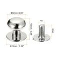 thumbnail image 2 of 9mm Ball Head Stud Rivets Screw Back, 50Pack Round Head Button Nipple Rivet, Silver Tone, 2 of 6