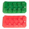 thumbnail image 6 of Holiday Helpers (2 Pack) Holiday Kitchen Silicone Ice Cube Trays Green Snowmen & Red Christmas Trees, 6 of 6