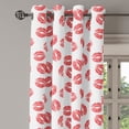 thumbnail image 3 of Ambesonne Feminine Grommet Curtain, Red Lipsticks Kiss Marks, 50" x 54", White Red, 3 of 6