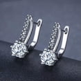 thumbnail image 4 of Creative 925 Silver Hoop Earring Cubic Zircon Women Party Jewelry A Pair, 4 of 5