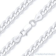 4.5mm Cuban / Curb Link Italian Chain Necklace in Solid .925 Sterling Silver