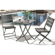 Royal Garden Aluminum 3 pc. Square Bistro Table Set - Black