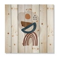 thumbnail image 3 of Designart 'Abstract Elementary Shapes In Terracotta Tones I' Modern Print on Natural Pine Wood, 3 of 5