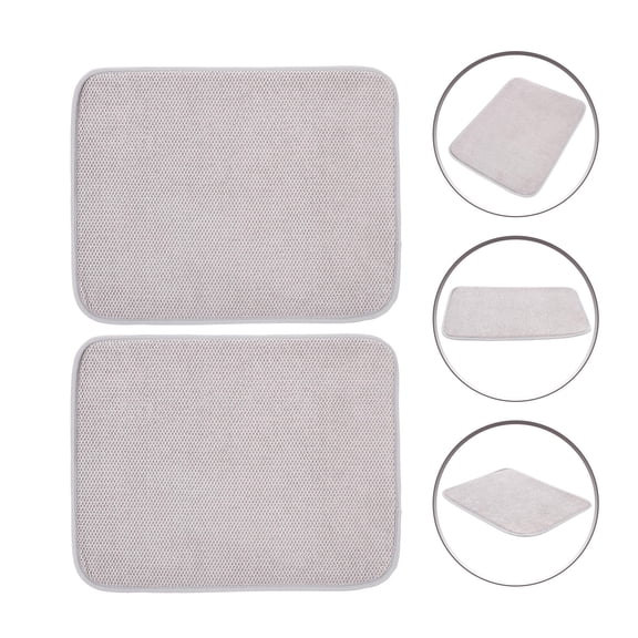 Hytrove 2-Pack Grey Dish Drying Mats Reusable Kitchen Towels Practical Household Sink Accessories