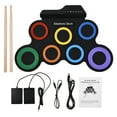 thumbnail image 1 of Electronic drum,Musical Pad Drum Kit 7 Pads Pad Drum Kit Drumsticks Birthday Musical Pedals Drumsticks Birthday 7 Pads With Portable Drum Pad Pads With Pedals Set Portable Drum With Pedals Drumsticks, 1 of 7