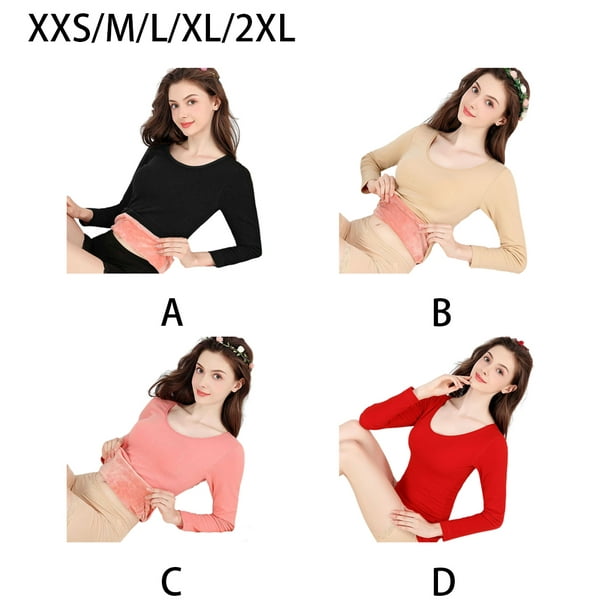 Women's Deep V Neck Thermal Underwear Top, Long Sleeve Base Layer with Bra  Pads, Thermal Top for Women (A,L) : : Clothing, Shoes & Accessories