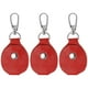 thumbnail image 1 of Fob de llave de cuero Uxcell, funda de llaves de cuero genuino, soporte portátil para Air Tag para llaves y tarjetas de identificación, paquete de 3 en rojo, 1 of 6
