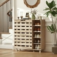 thumbnail image 4 of HOMCOM Shoe Storage Cabinet with 5-Tier Cupboard and 5 Open Shelves, Beige, 4 of 10