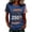 Blue, variant on 250 Anniversary Usa Shirt Summer Tops for Women Graphic Tees Stylish Printed Short Sleeve Round Neck Comfortable Casual Daily Everyday Wear