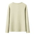 thumbnail image 4 of WTXUE Women's Thermal Base Layer Casual Long Sleeve T-Shirts Round Neck Tunic Tops Basic Tees Shirts Loose Fit Pullover Thermal Shirts Winter Warm Fleece Lined Tops Beige L, 4 of 8