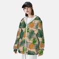 thumbnail image 5 of Goofa Pineapples Palm Leaves Printed Women's UPF 50+ Sun Protection Hoodie Jacket Lightweight Long Sleeve Sun Shirt for Women with Pocket Hiking Outdoor-XX-Large, 5 of 9