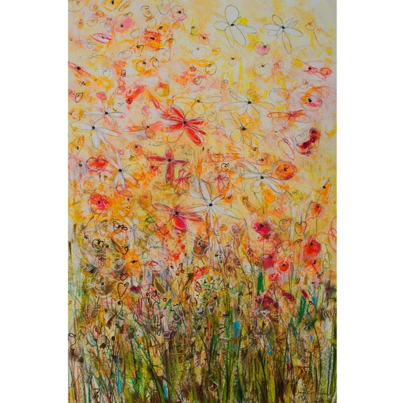 "Daisy Chain 19" Painting Print on Wrapped Canvas