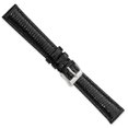 thumbnail image 4 of 20mm Black Genuine Lizard Silver-tone Buckle Watch Band, 4 of 6