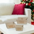 thumbnail image 2 of Set Of 3 Nesting Natural Wood Square Planter (Gingerbread House), 2 of 3