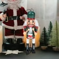 thumbnail image 4 of LOLIPPYY 3-Piece Christmas Wooden Soldier Nutcracker Set with Pull String Wood Puppet Decoration, 4 of 7