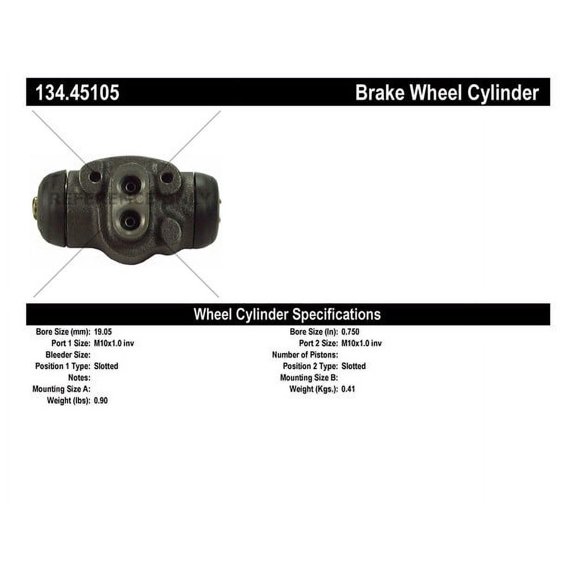 Centric Parts Drum Brake Wheel Cylinder P/N:134.45105 Fits select: 1981-1985 MAZDA RX7