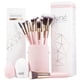 thumbnail image 1 of Set de brochas de maquillaje Niré Beauty de 15 piezas, color rosa, con funda y limpiador, 1 of 9