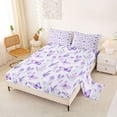 thumbnail image 2 of Erosebridal Kawaii Purple Butterflies Full Size Sheets,Rustic Lavender Blossom Bed Sheets For Girl 4-Piece, 2 of 6