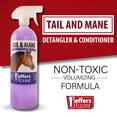 thumbnail image 3 of Jeffers Equine Tail & Mane Detangler & Conditioner Spray for Horses, 32 oz – Soap Free, Non Greasy Formula, Helps Loosen Knots & Tangles, Frizz Control, Soft Silky Shine, Fresh Scent, Made in USA, 3 of 8